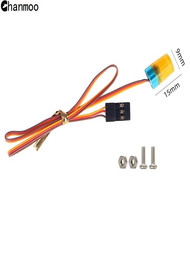 Chanmoo 1/10 1/14 RC Car Led Flash Lights Police OD 9MM Multi-Function 360 Degree Rotating Flashing Lamp for Off Road Car Tractor Truck 2PCS (Red OD9mm) - Image 2